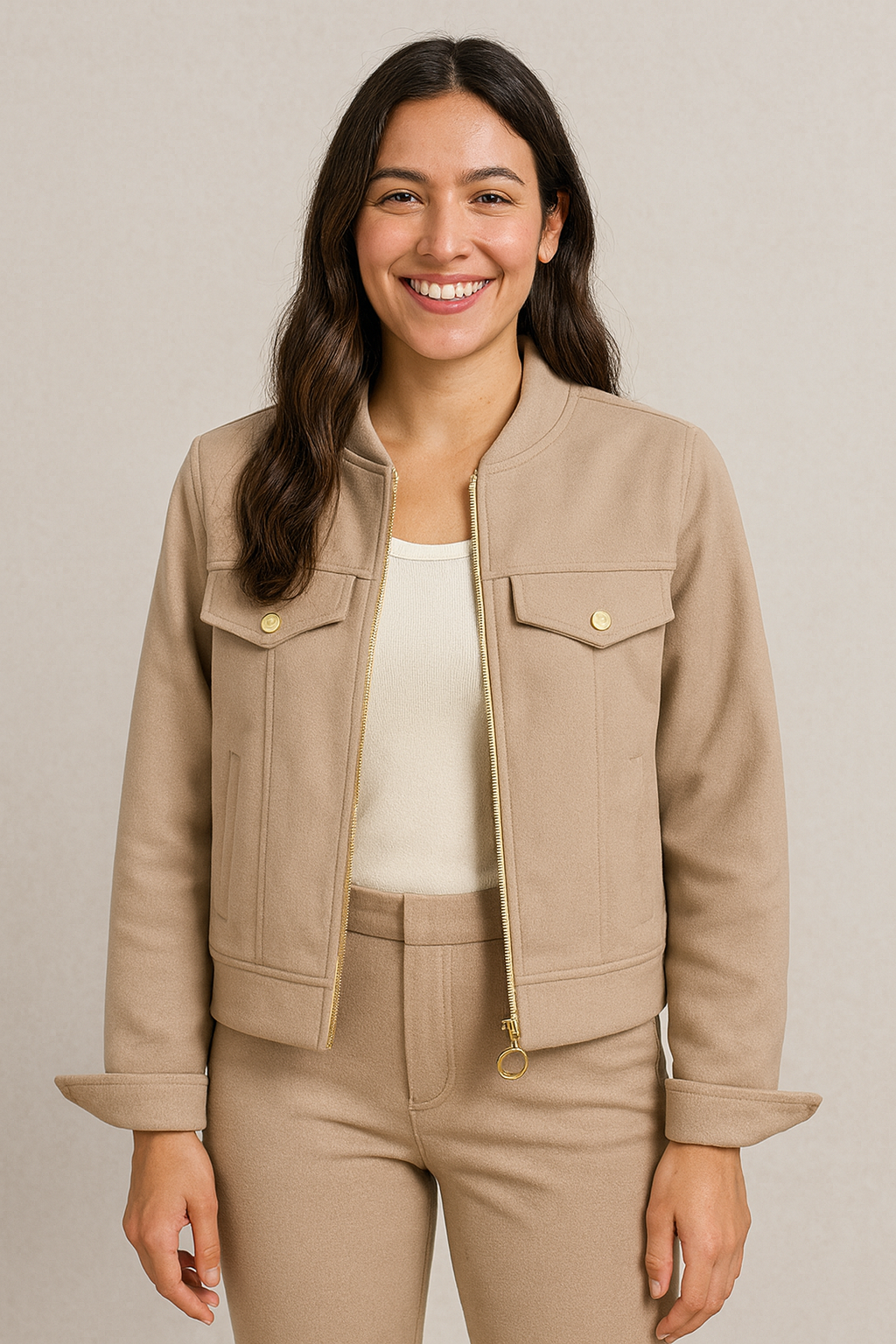 7BC2551C-44FC-4888-93BD-66DB0A9DF0E8 Boxy cropped jacket - Image 1