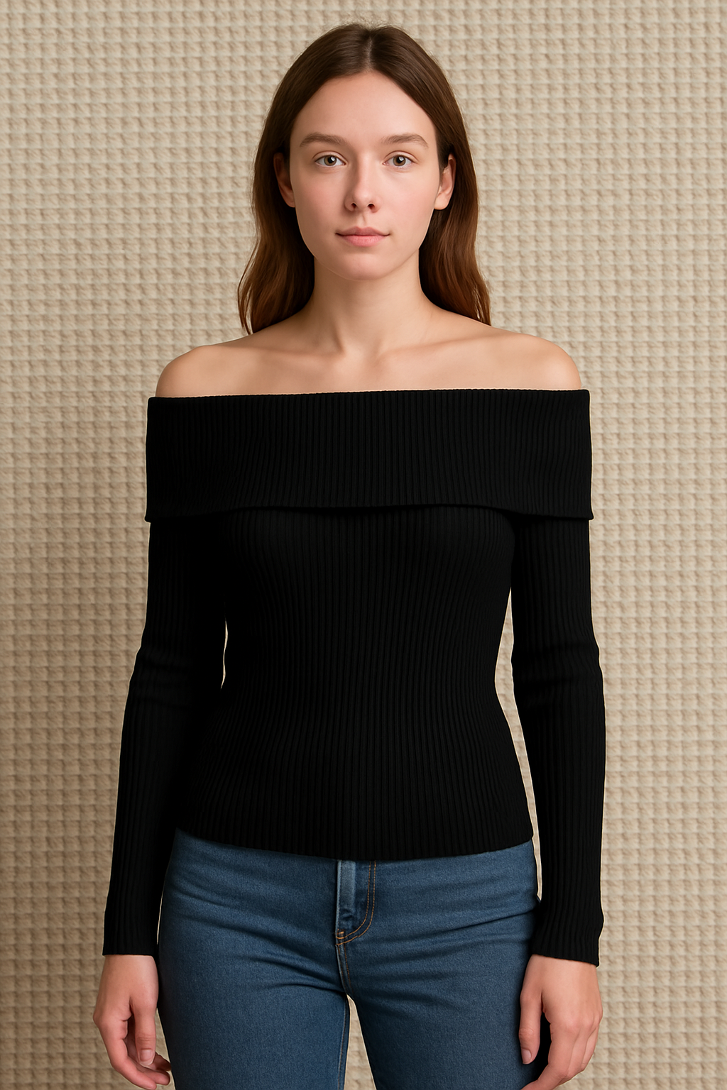 8D4DC3F8-53A3-47EF-B6A2-AF3A13544DF8 Off-the shoulder sweater - Image 1