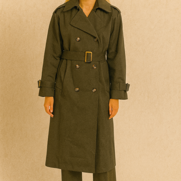Cotton gabardine trench coat