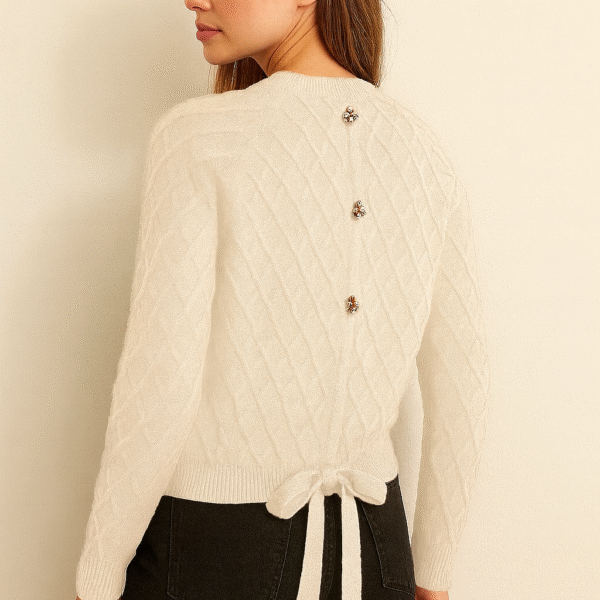 Back-details tie sweater