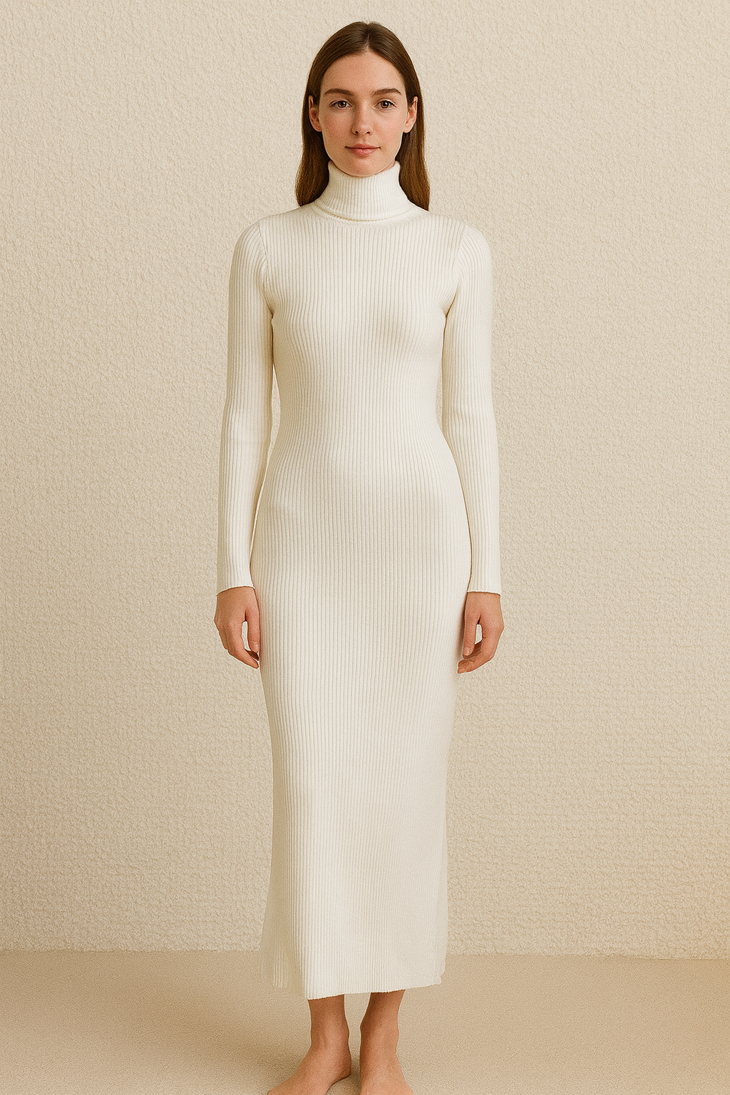 BC4DAB0C-1A3C-4995-A640-0EE256F4B51F Ribbed turtleneck bodycon dress - Image 1